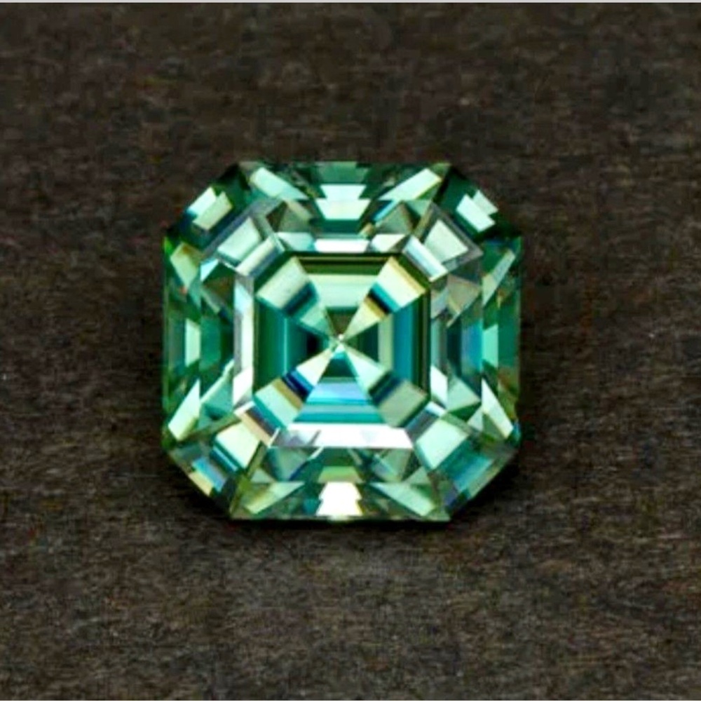 Genuine 1.02 Carat 5 MM VVS1 Fancy Blue Color Asscher Cut Loose Moissanite